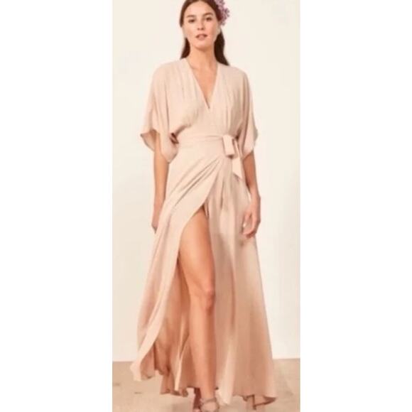 Reformation Dresses & Skirts - Reformation Winslow Blush Wrap Front Maxi Dress